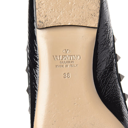 Valentino Garavani Patent Rockstud Ballerina Flats 38 Black 8 of 11