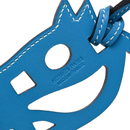 Hermes Swift Paddock Cheval Horse Bag Charm Bleu Zanzibar 3 of 4