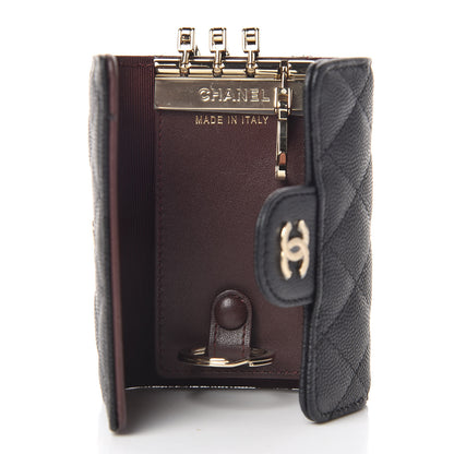 Chanel Caviar Quilted Classic 4 Key Holder Wallet Black 5 of 9