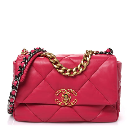 Chanel Lambskin Quilted Medium Chanel 19 Flap Dark Pink 1 of 10