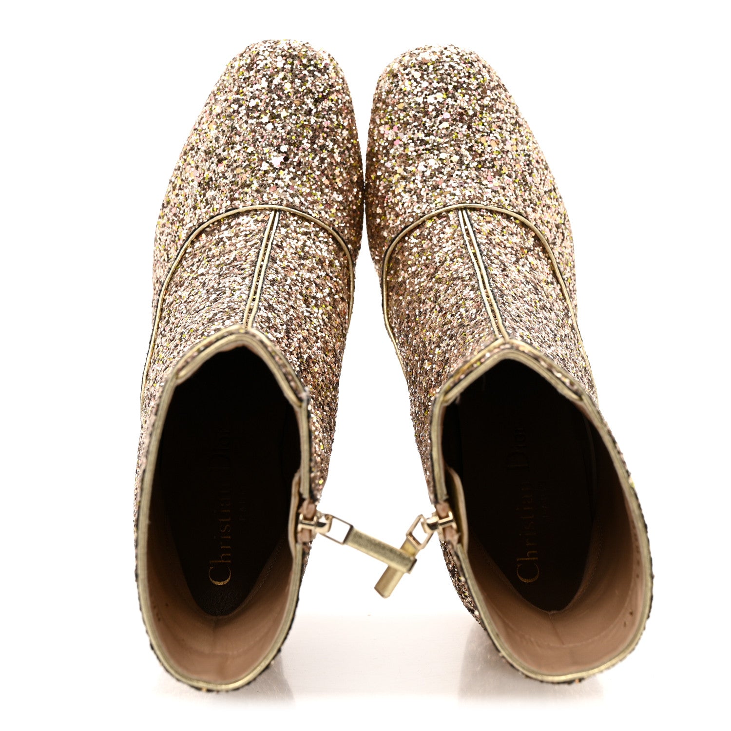 Christian Dior Glitter D-Circus 80mm Short Boots 37 Gold 1836383