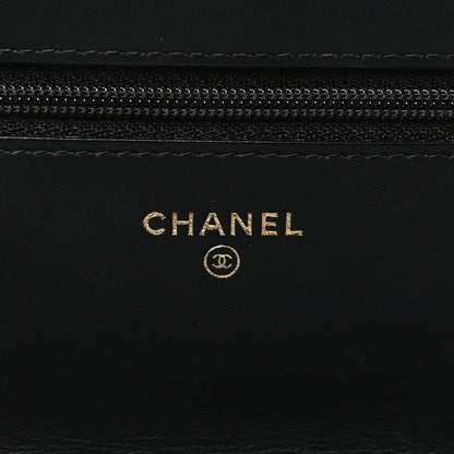 Chanel Aged Calfskin Quilted Lucky Charms 2.55 Reissue Wallet On Chain WOC Black 6 of 12