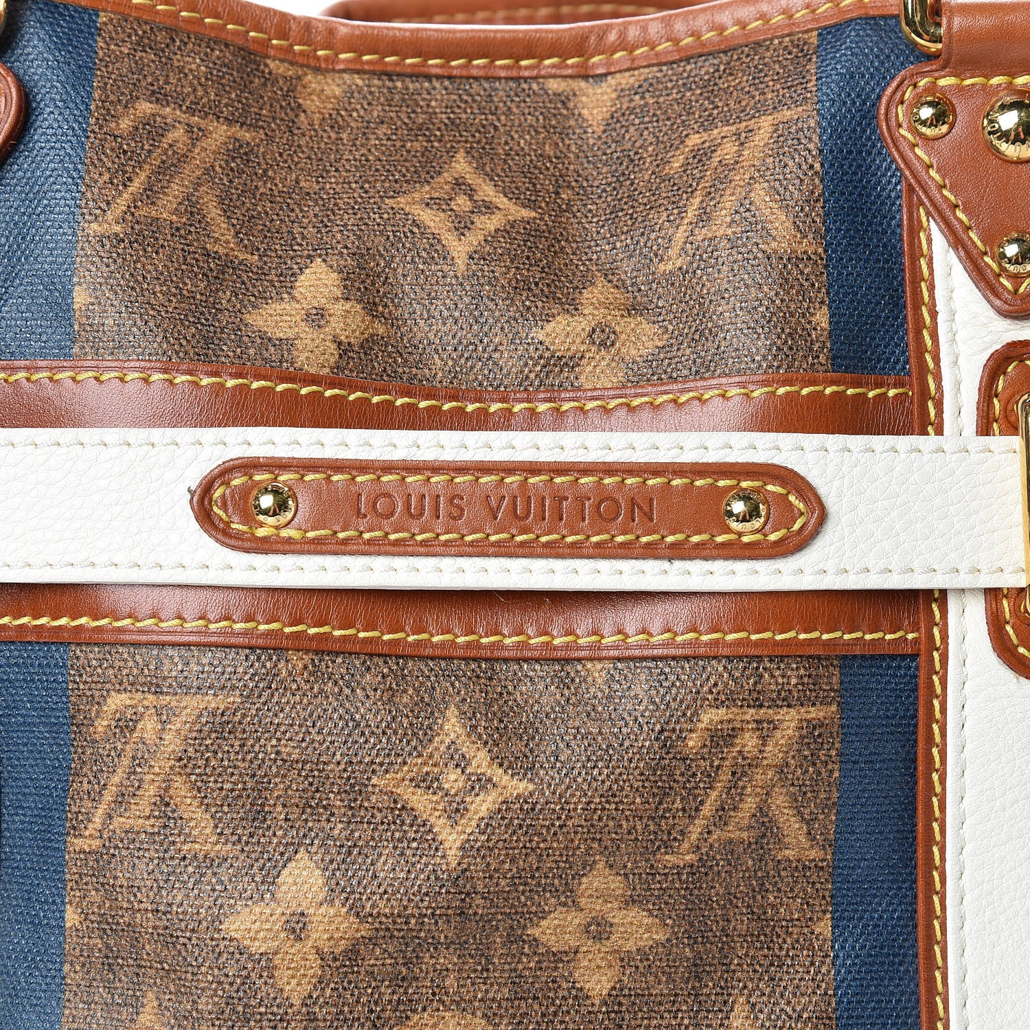 Louis Vuitton Monogram Rayures Tisse Sac GM Blue 12 of 21