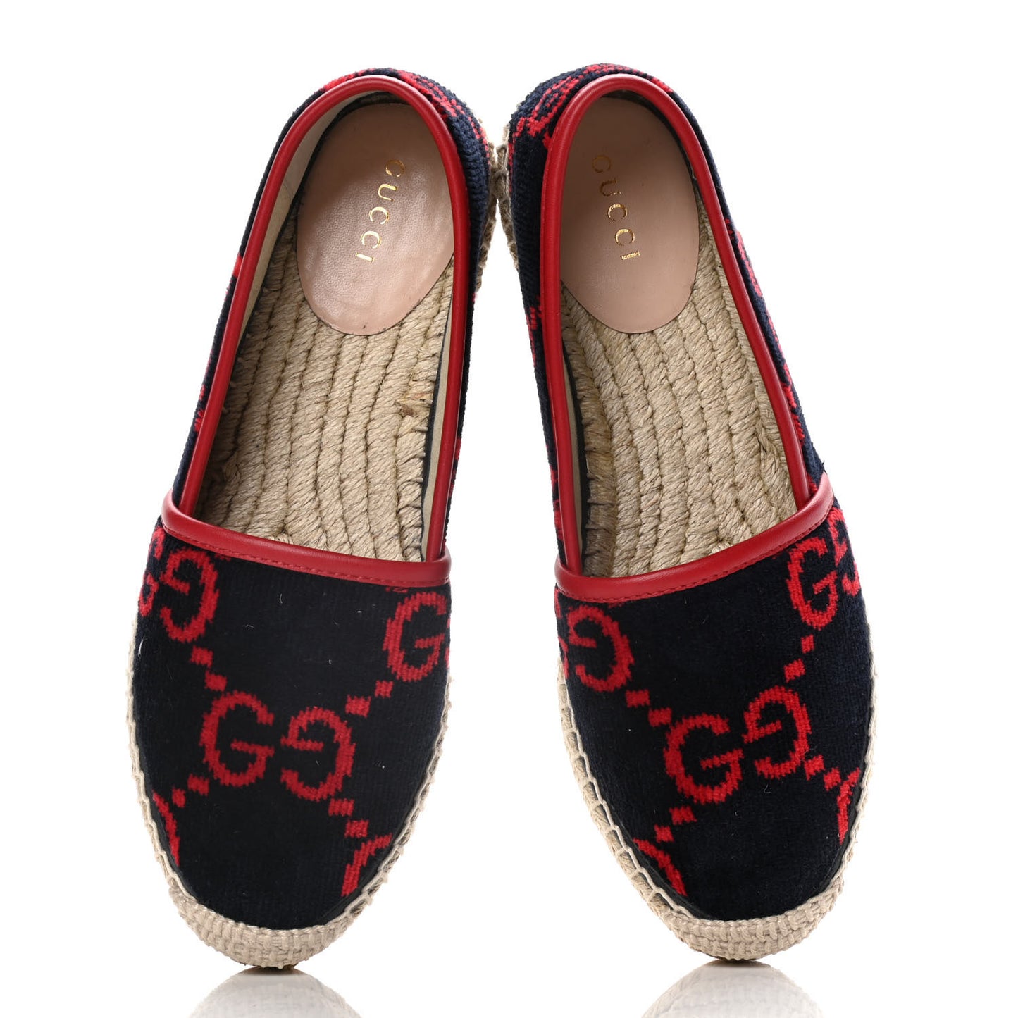 Terry Cloth GG Monogram Espadrilles 36 Blue Red