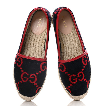 Gucci Terry Cloth GG Monogram Espadrilles 36 Blue Red 6 of 13