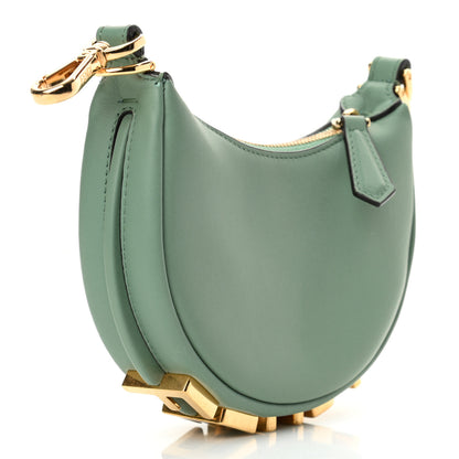 Fendi Vitello Grace New Matte Nano Fendigraphy Hobo Charm Menta 3 of 11