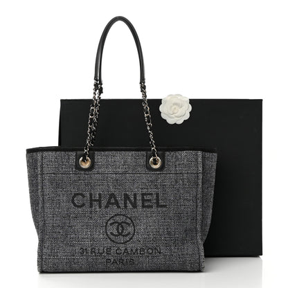 Chanel Lurex Boucle Small Deauville Tote Black 17 of 17