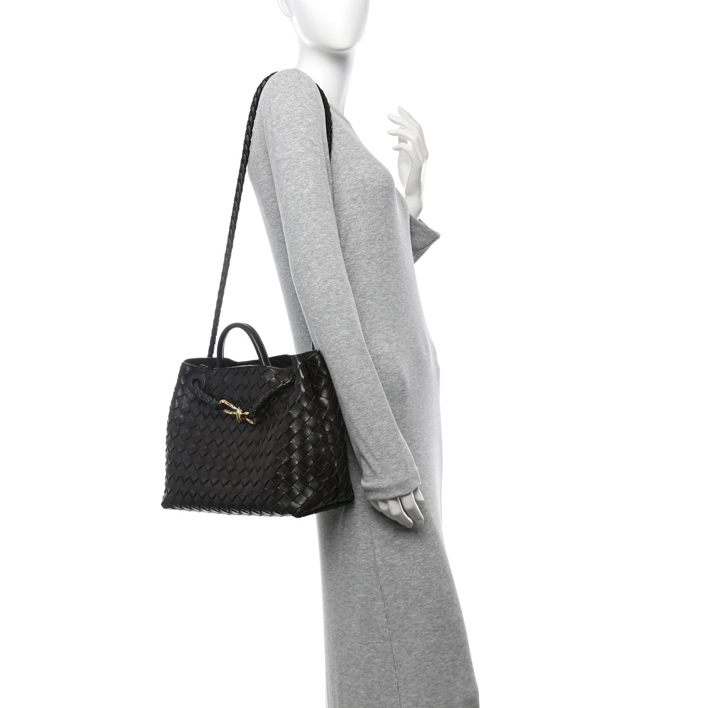 Nappa Intrecciato Medium Andiamo Shoulder Bag Fondant