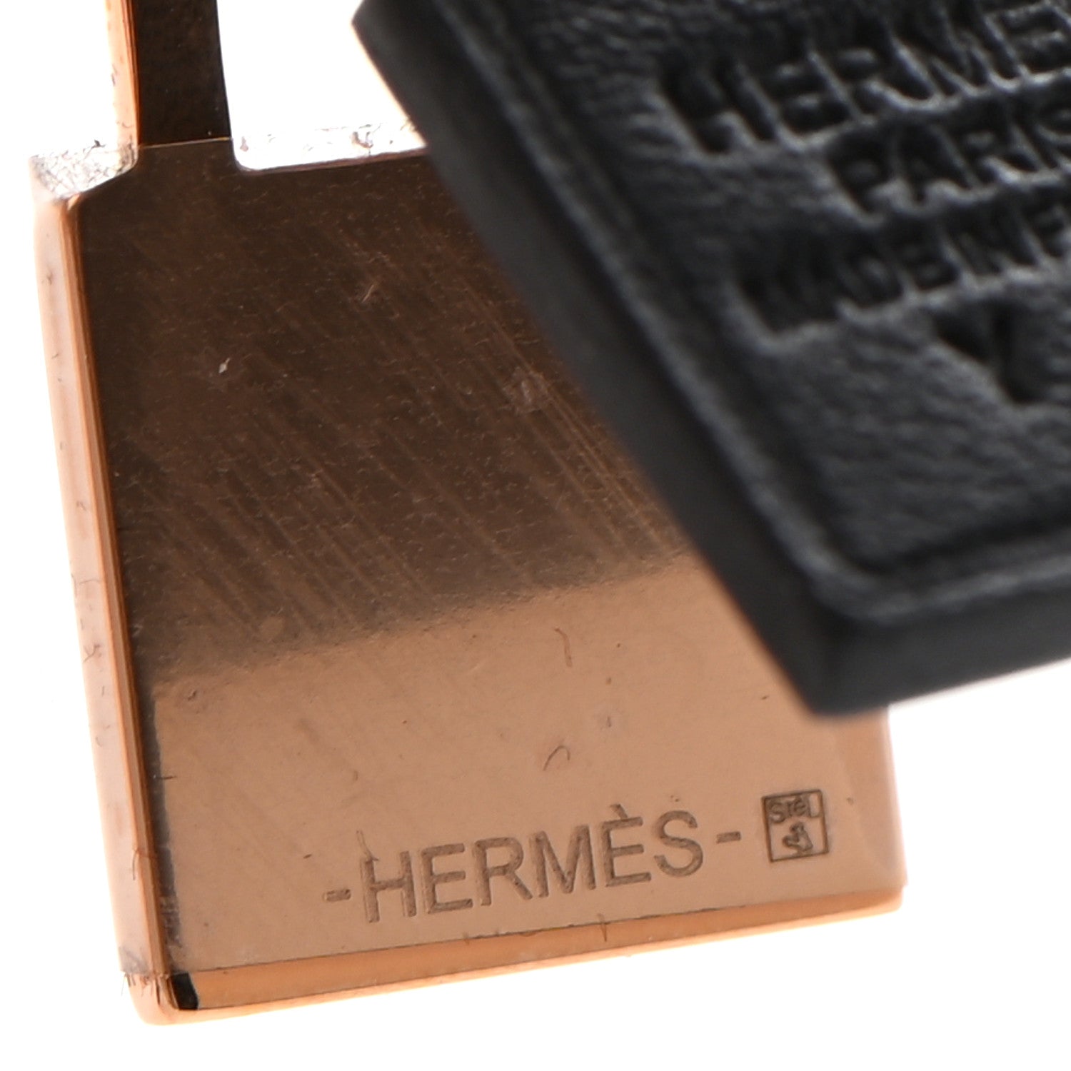 Hermes Rose Gold Swift O'Kelly Earrings Black 6 of 6