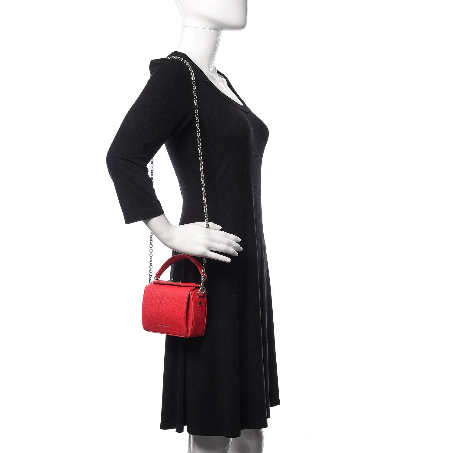 Alexander McQueen Calfskin Box Shoulder Bag 16 Red 2 of 9