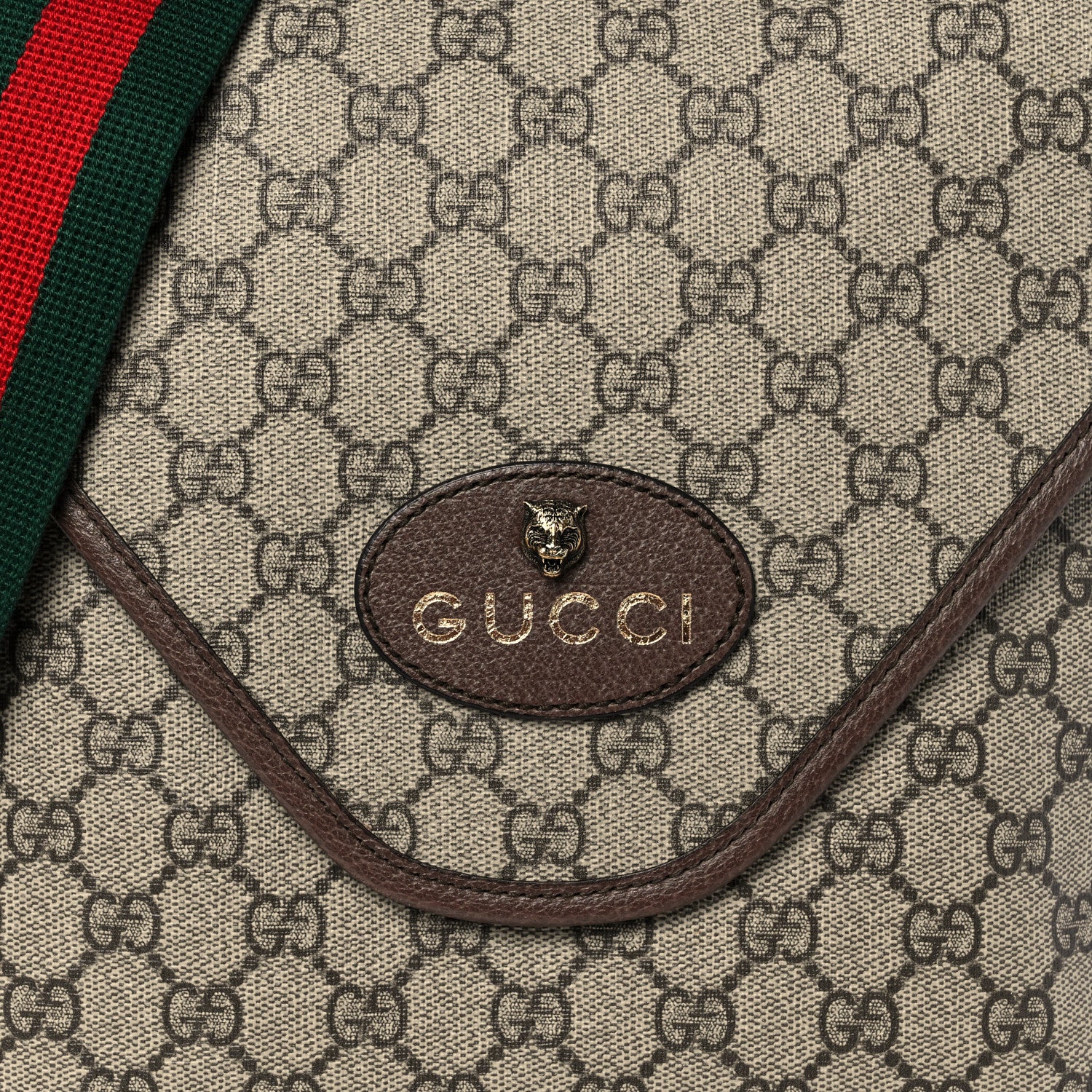 Gucci GG Supreme Monogram Web Medium Neo Vintage Flap Messenger Bag Beige New Acero 9 of 11