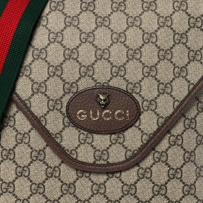 Gucci GG Supreme Monogram Web Medium Neo Vintage Flap Messenger Bag Beige New Acero 9 of 11