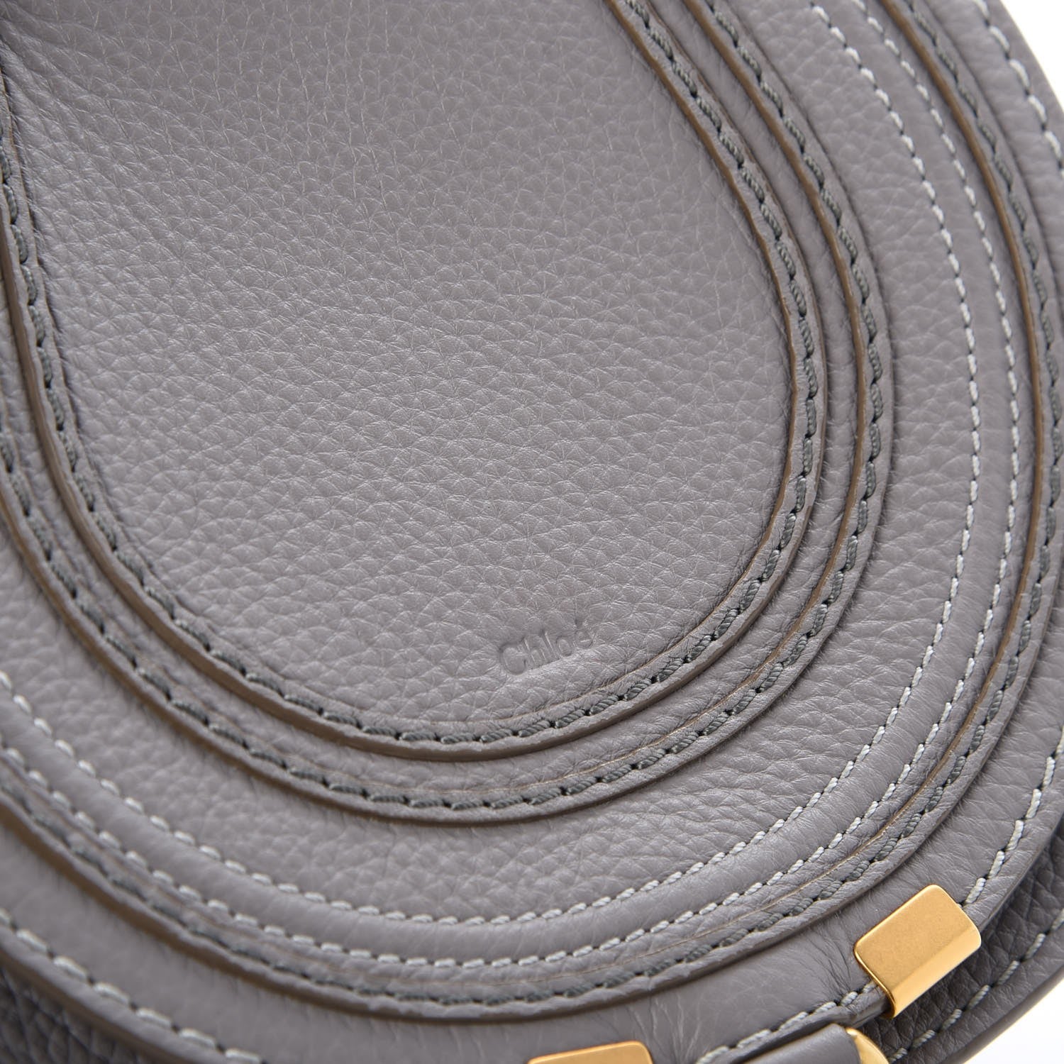 Chloe Calfskin Mini Marcie Round Crossbody Bag Cashmere Grey 10 of 10