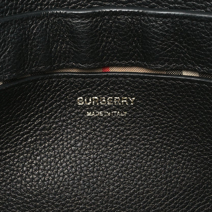 Burberry Coated Canvas Calfskin Vintage Check Medium Note Crossbody Bag Black 6 of 9