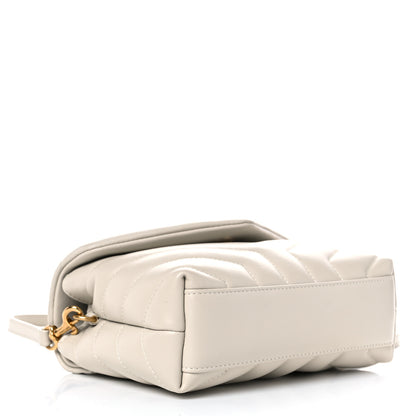 Saint Laurent Calfskin Y Quilted Monogram Toy Loulou Crossbody Bag Ivory 4 of 13