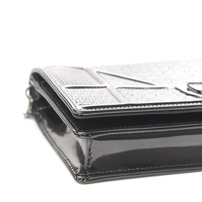 Christian Dior Metallic Patent Micro-Cannage Small Diorama Flap Bag Silver 8 of 10