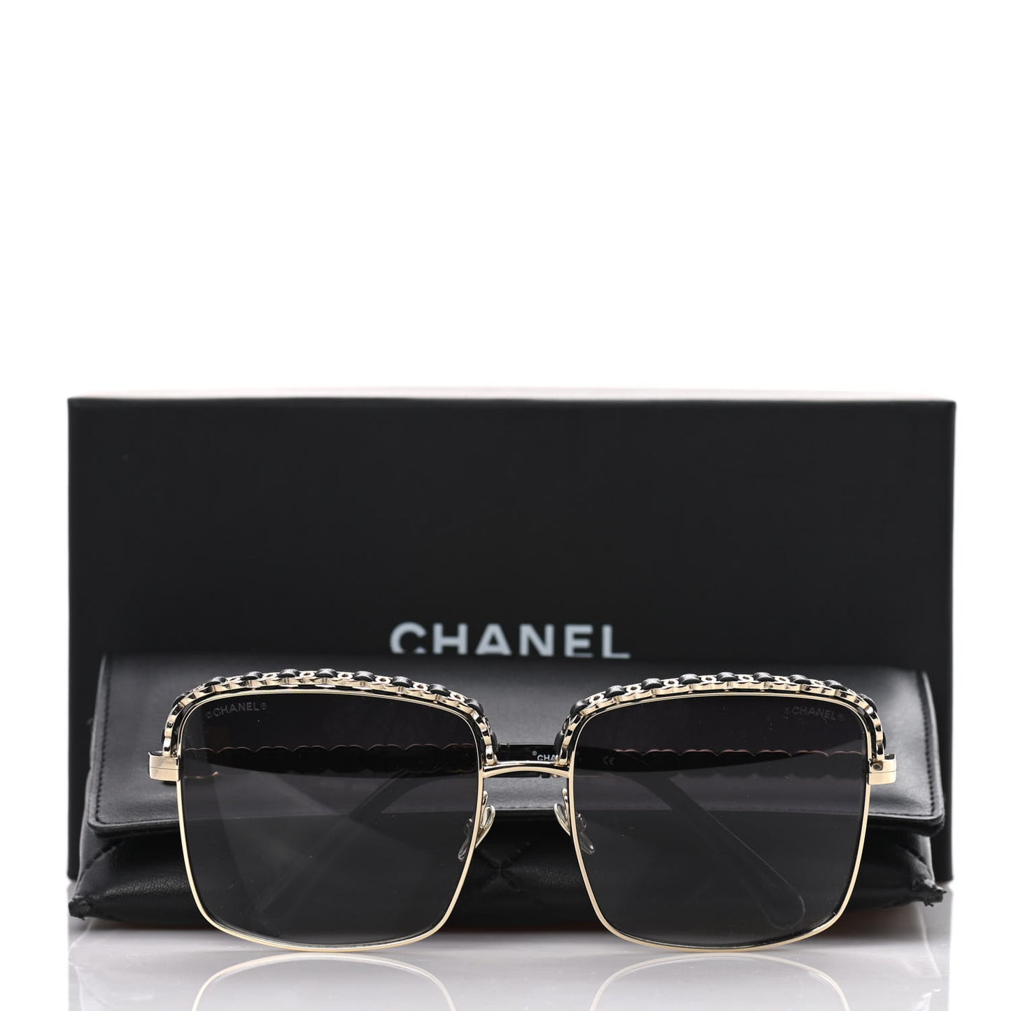 Metal Square Chain Sunglasses 71369 Grey