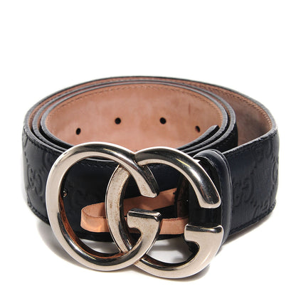 Gucci Guccissima Double G Belt 90 36 Navy 2 of 6