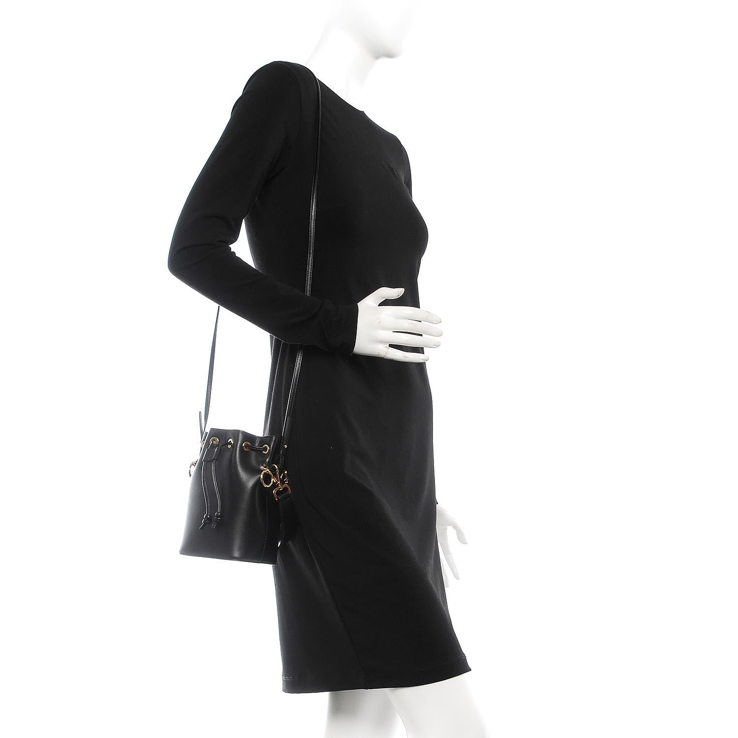 Fendi Vitello Liberty Lucido F is Fendi Mini Mon Tresor Bucket Bag Black 2 of 9