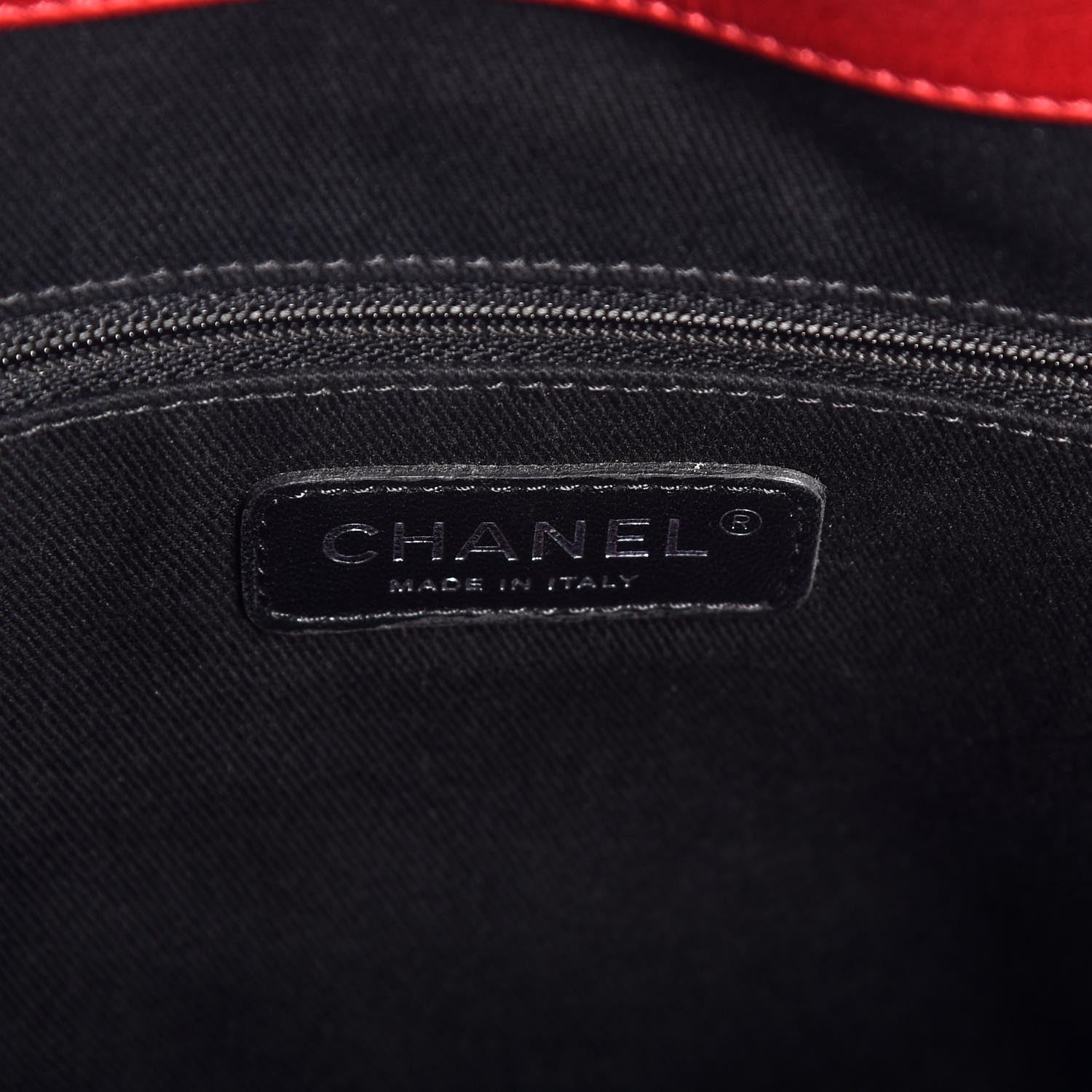 Chanel Glazed Calfskin Quilted Front Pocket Tote Red 6 of 7