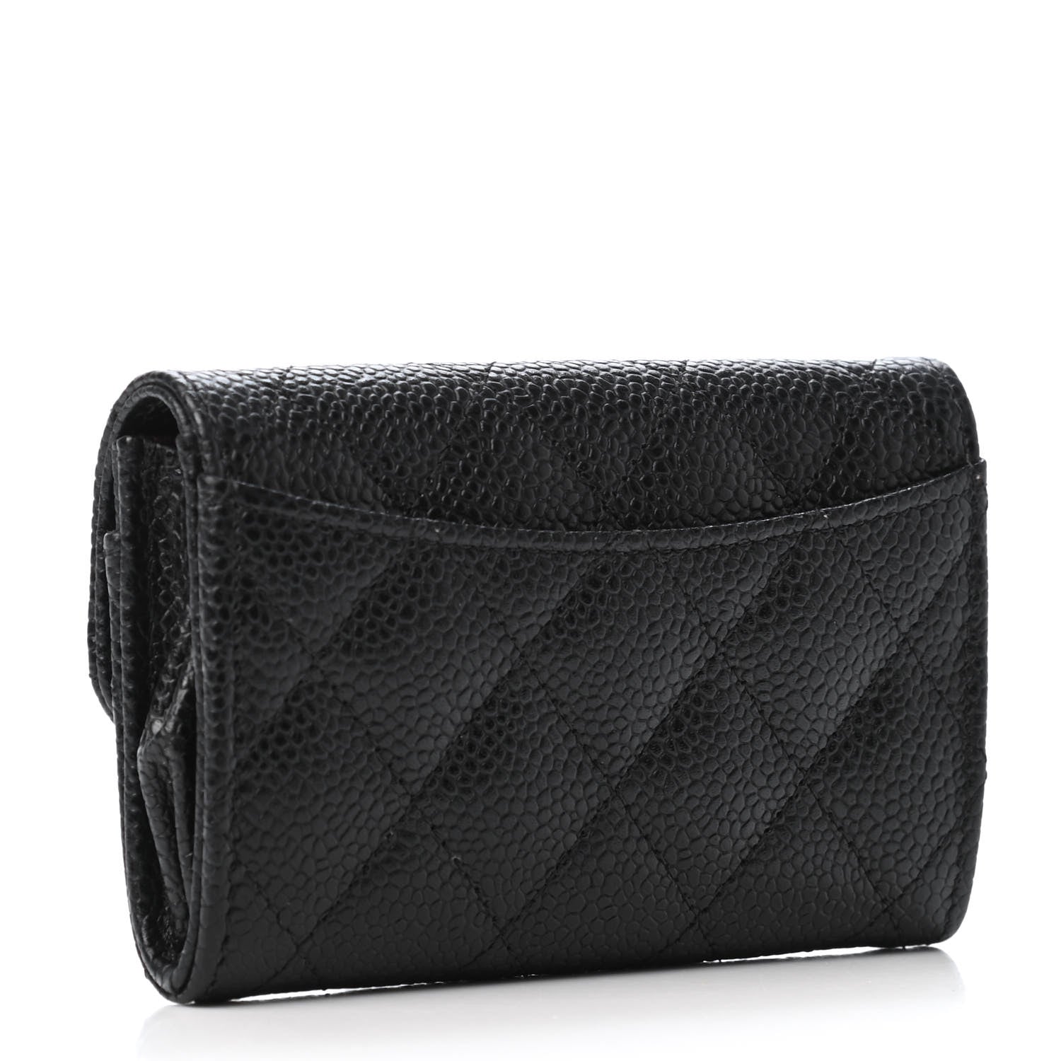 Chanel Caviar Quilted Flap Card Holder Wallet Black 2 of 4