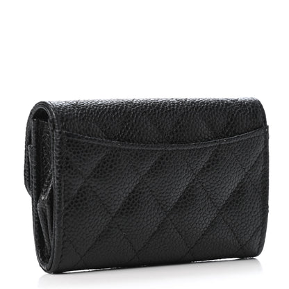 Chanel Caviar Quilted Flap Card Holder Wallet Black 2 of 4