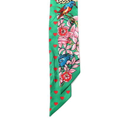 Hermes Silk Jungle Love Love Twilly Emeraude Rose Brun 2 of 4