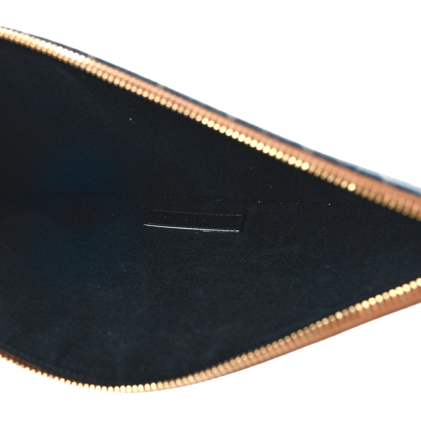 Denim Suede All-Over Monogram Pouch Blue
