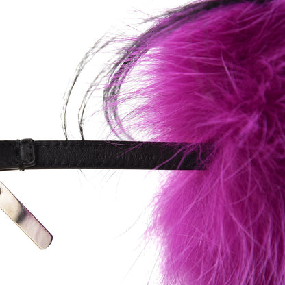 Fendi Fox Mink Goat Fur Oret Monster Bag Bug Charm Orchid Black 4 of 5