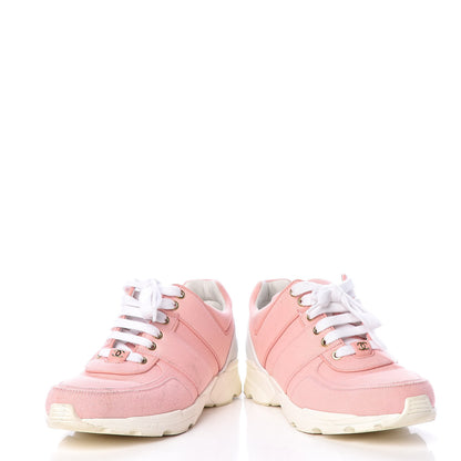 Chanel Canvas Womens CC Sneakers 38 Salmon 6 of 22