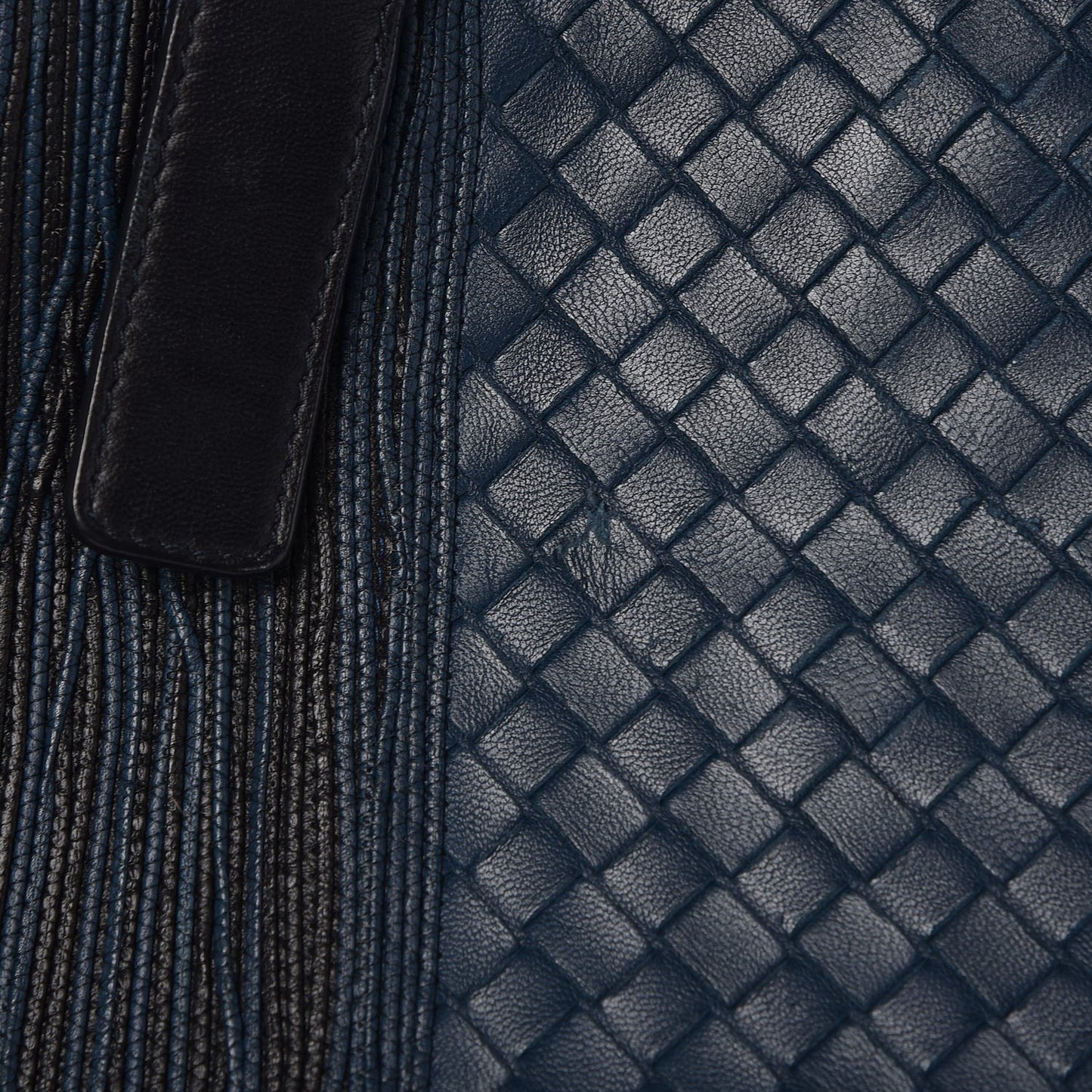 Calfskin Leggero Intrecciato Embroidered Briefcase Nero Black Blue