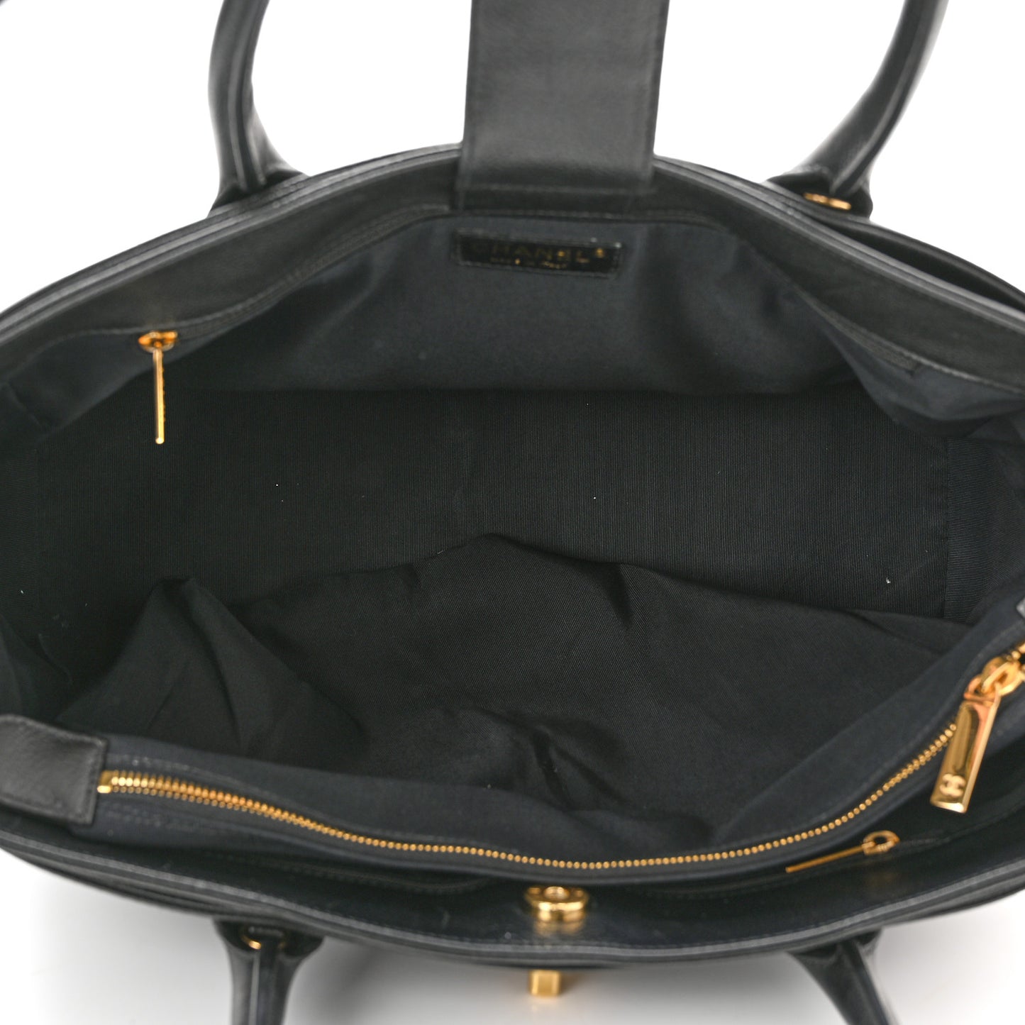 Calfskin Cerf Executive Shopper Tote Black