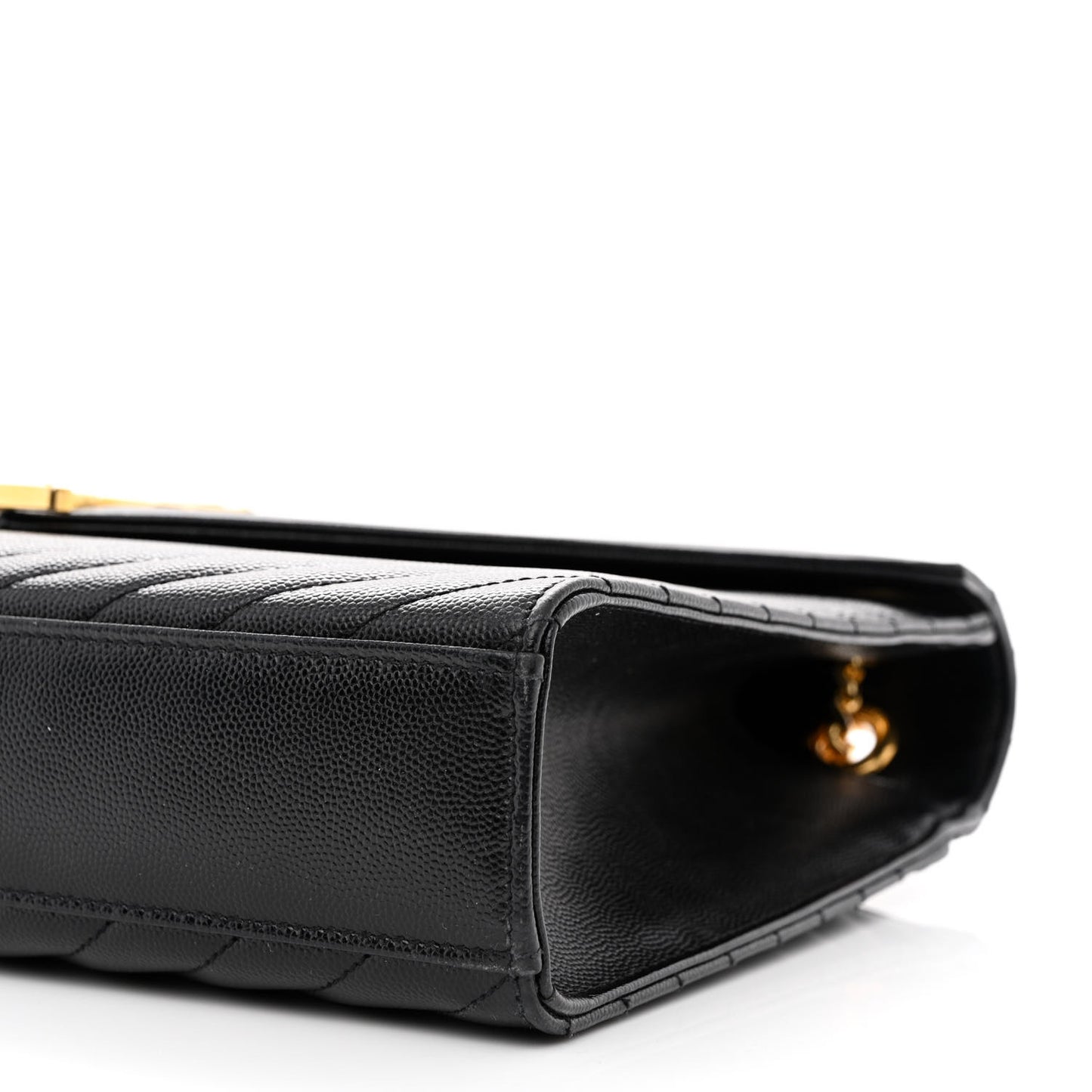 Grain De Poudre Matelasse Chevron Large Monogram Satchel Black