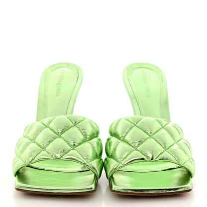 Bottega Veneta Metallic Nappa Reflection Matelasse Padded Mule Sandals 40 Pistachio 2 of 8