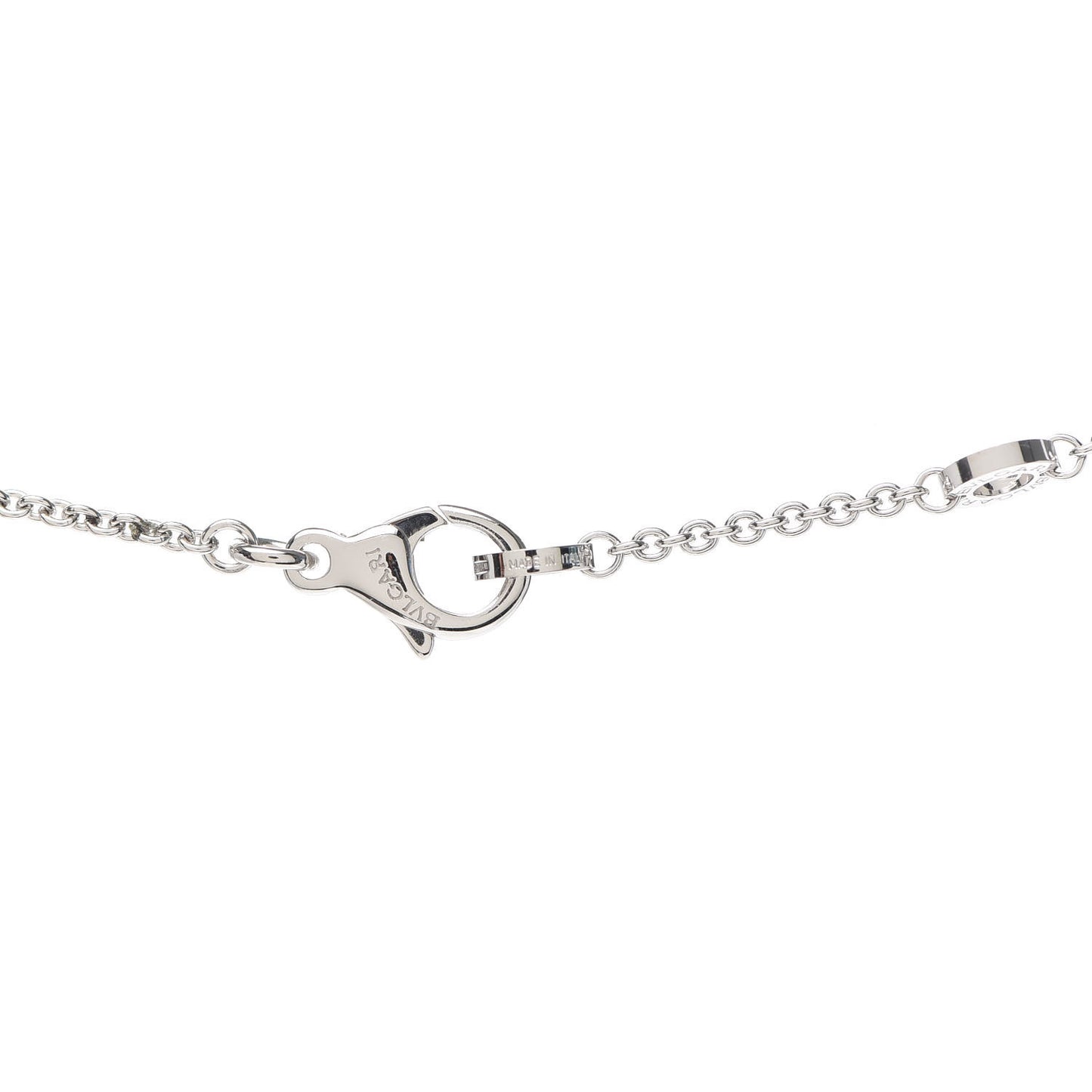 18K White Gold Diamond BVLGARI BVLGARI Link Pendant Necklace