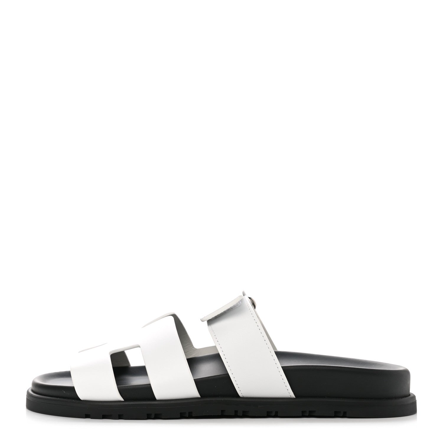 Hermes Calfskin Womens Chypre Sandals 37.5 White 1 of 9