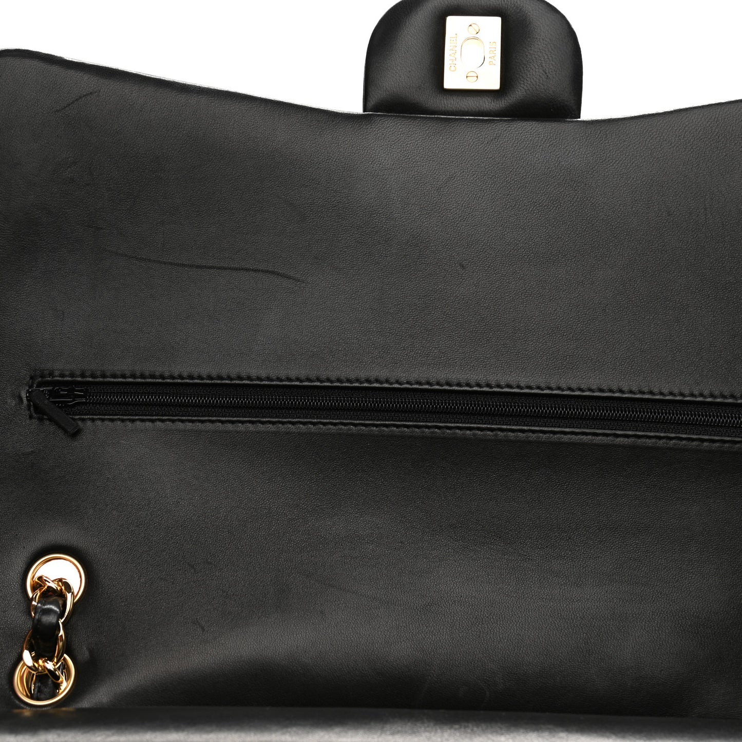 Lambskin Quilted Maxi Double Flap Black