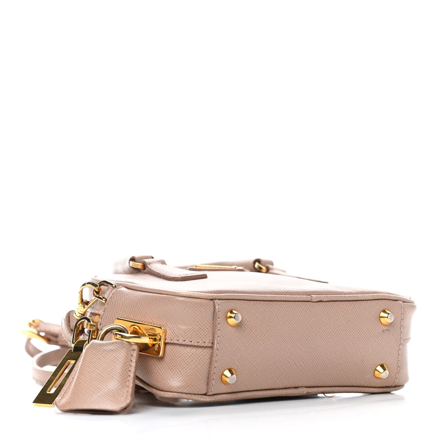 Saffiano Lux Mini Top Handle Crossbody Cammeo
