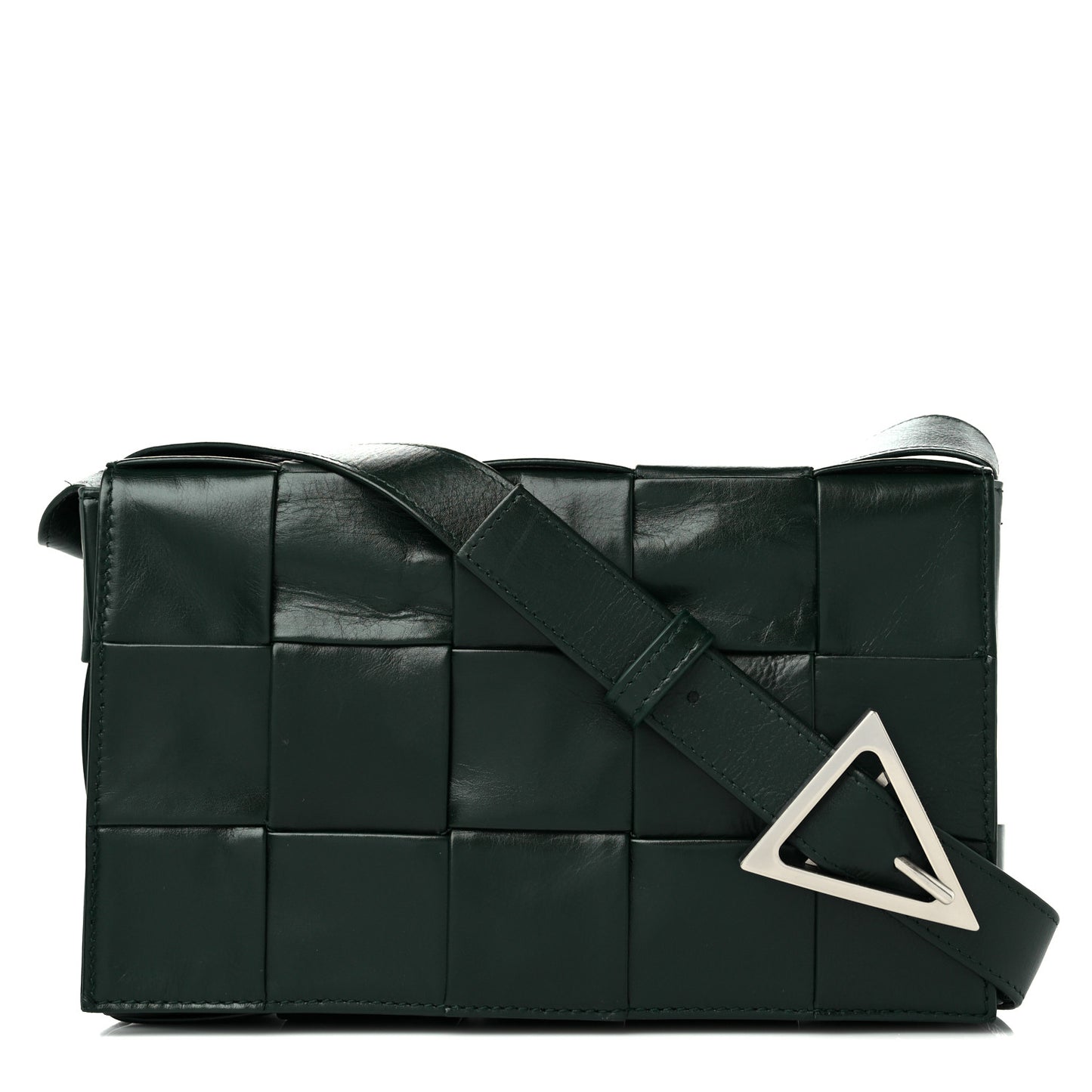 Paper Calfskin Maxi Intreccio Cassette Crossbody Bag Black