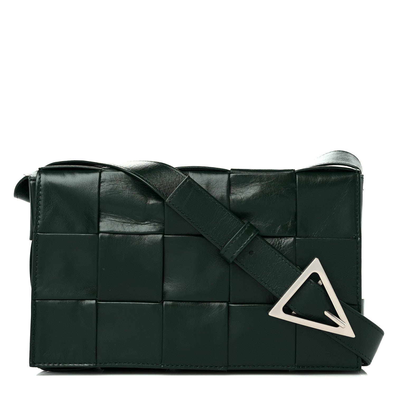 Bottega Veneta Paper Calfskin Maxi Intreccio Cassette Crossbody Bag Black 1 of 10