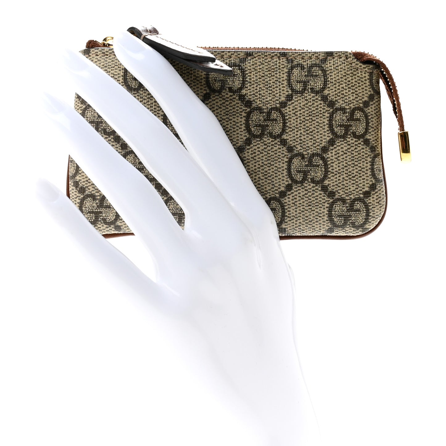 GG Supreme Monogram Key Case Beige Ebony Cuir