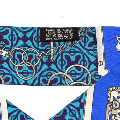 Hermes Silk Mors Et Gourmettes Remix Twilly Bleu Roy Turquoise Prune 4 of 4