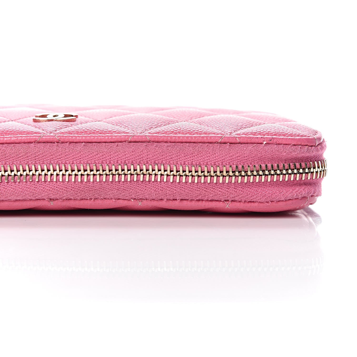 Chanel Caviar Quilted Large Gusset Zip Around Wallet Pink 15 of 15