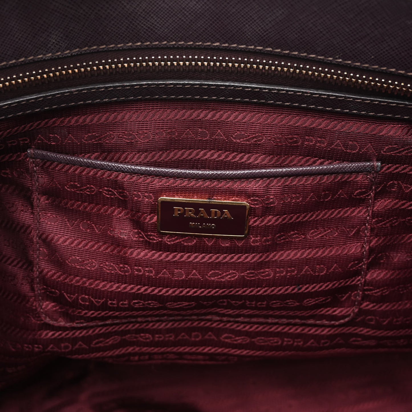 Saffiano Large Galleria Double Zip Tote Bordeaux