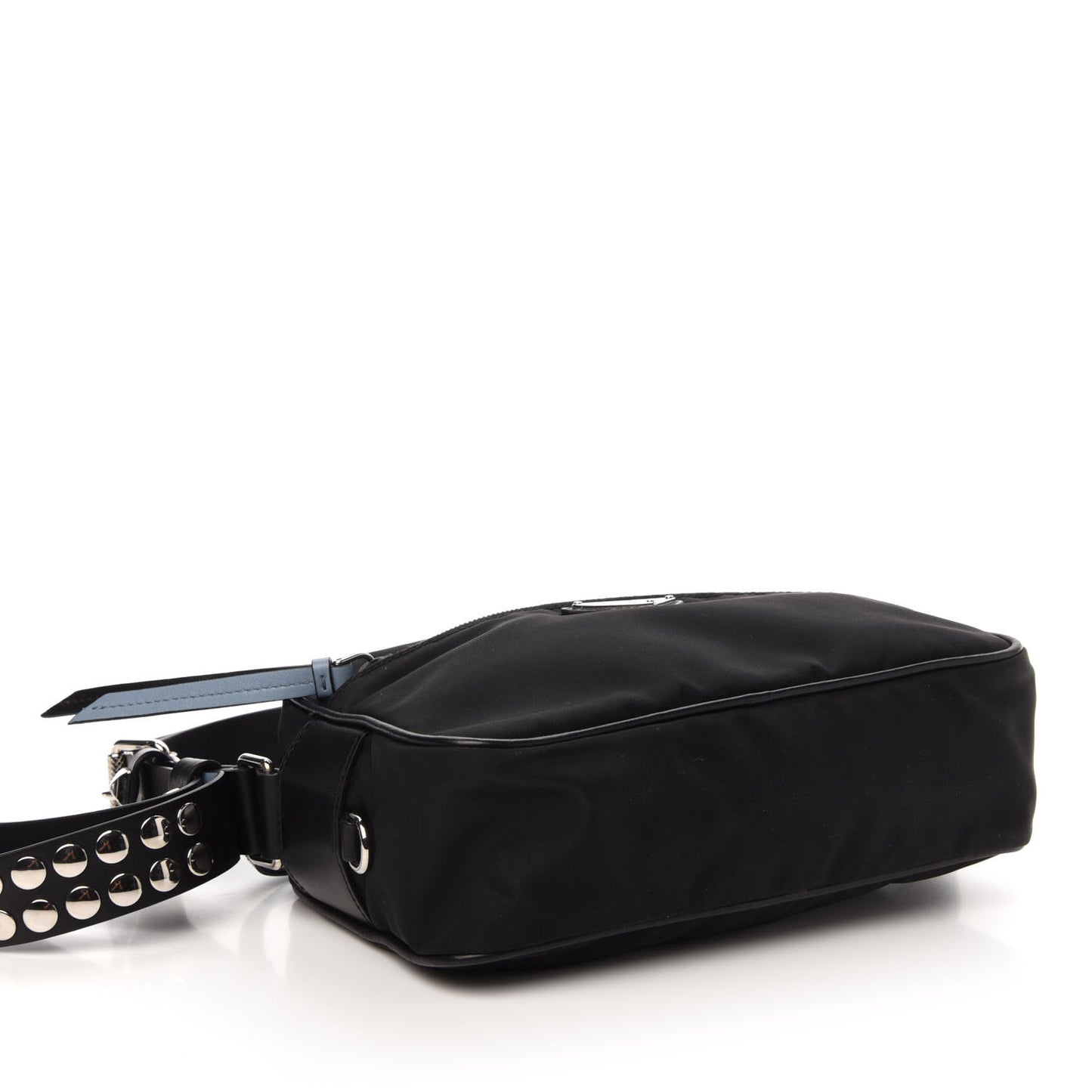 Tessuto Nylon Studded New Vela Shoulder Bag Black Astrale