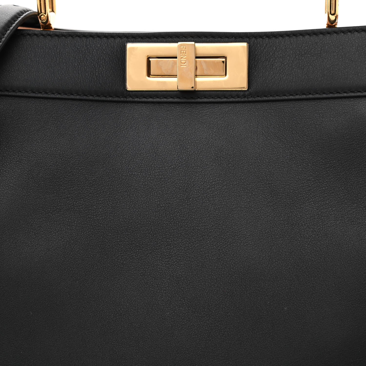 Fendi Vitello Seta Shiny Nappa Medium Peekaboo I SEE U Satchel Black Light Rose 9 of 13