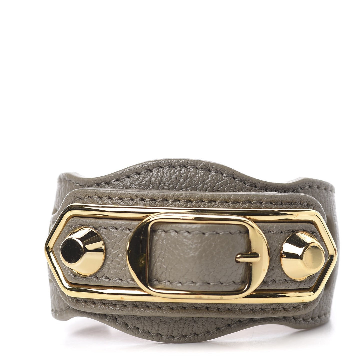 Chevre Gold Metallic Edge Hardware M Bracelet Gris Acier