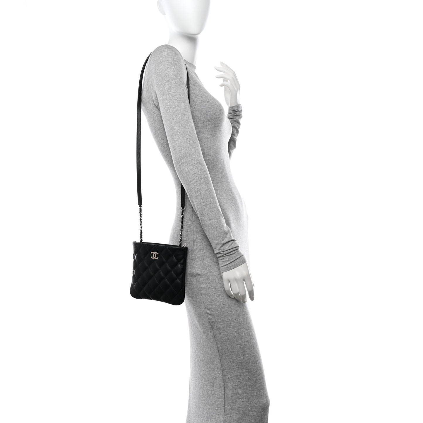 Lambskin Quilted Crossbody Bag Black