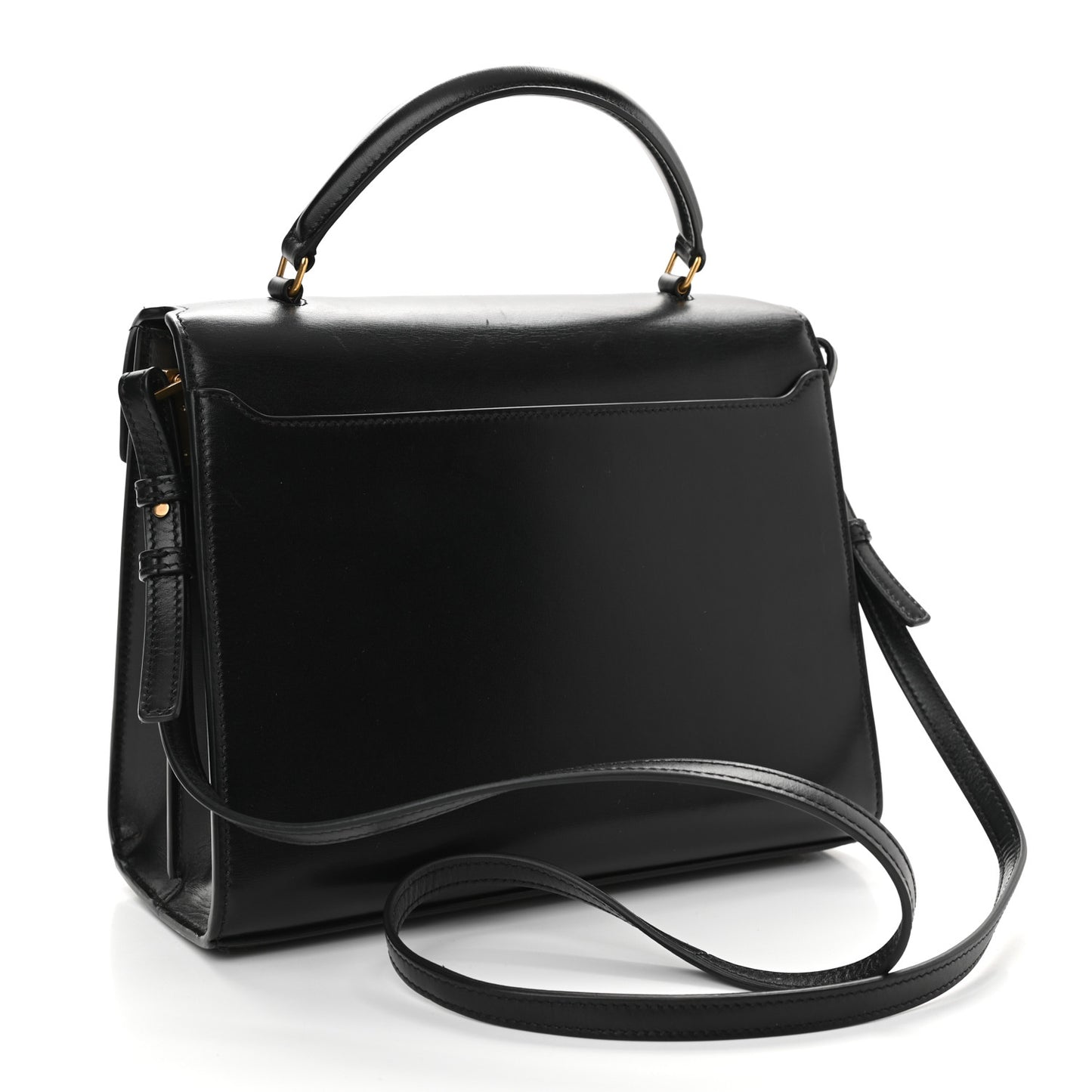 Kid Scamosciato Smooth Calfskin Medium Classic Monogram Cassandra Top Handle Black Rouge Legion