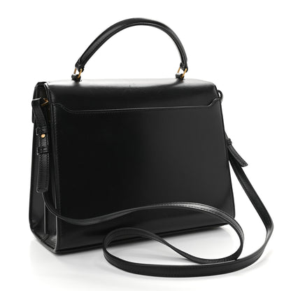 Saint Laurent Kid Scamosciato Smooth Calfskin Medium Classic Monogram Cassandra Top Handle Black Rouge Legion 3 of 9